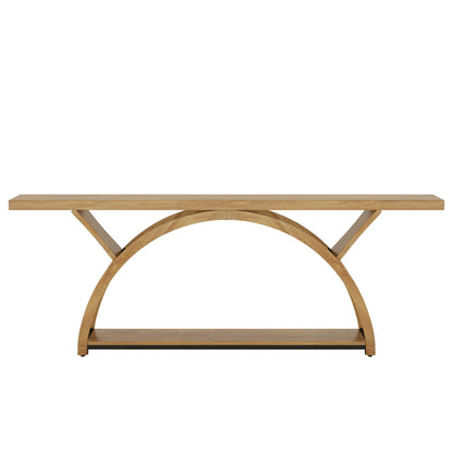 Tavolino da divano a 2 ripiani, stretto e lungo, con struttura semicircolare per ingresso, tavolini decorativi grigi per corridoio