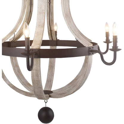 Lampadario a botte di vino a due livelli in stile country francese con 12 luci