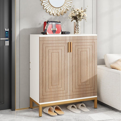 Mobiletto portascarpe moderno con ante per 20 paia di scarpe, portascarpe indipendente a 6 ripiani per ingresso