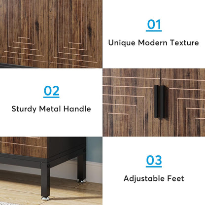 Scarpiera da 20 paia, scarpiera moderna da 37,4 pollici con ante, bianca e oro