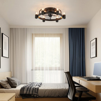 Ventilatore da soffitto moderno da 20 pollici, con luce a LED a basso profilo, montaggio a filo, con telecomando, per soggiorno