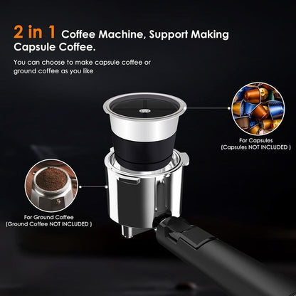 Macchina per caffè espresso da 20 bar con montalatte e lancia vapore, macchina per cappuccino e latte per uso domestico, regalo per gli amanti del caffè