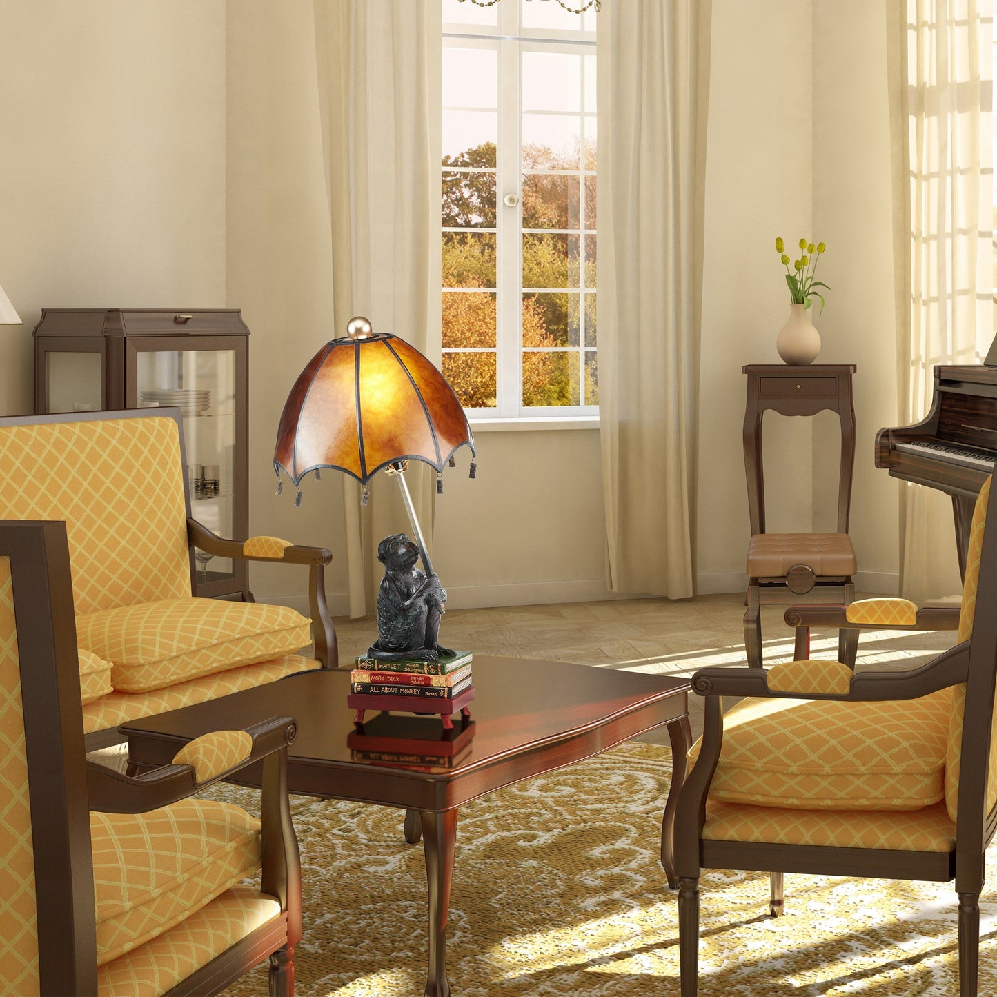 Lampada da tavolo a forma di scimmia intellettuale, 21,75 H - 11 L x 11 W x 21,75 H