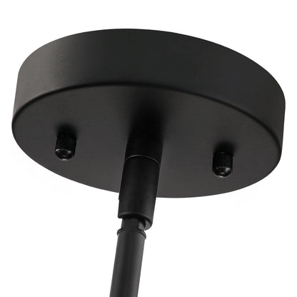 Lampadario a tamburo a 4 luci in rattan con baldacchino nero - 22'' W