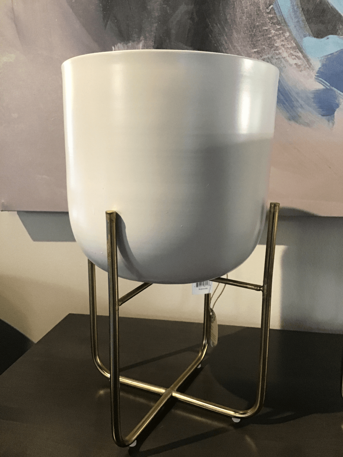 Vaso bianco con supporto dorato (grande)