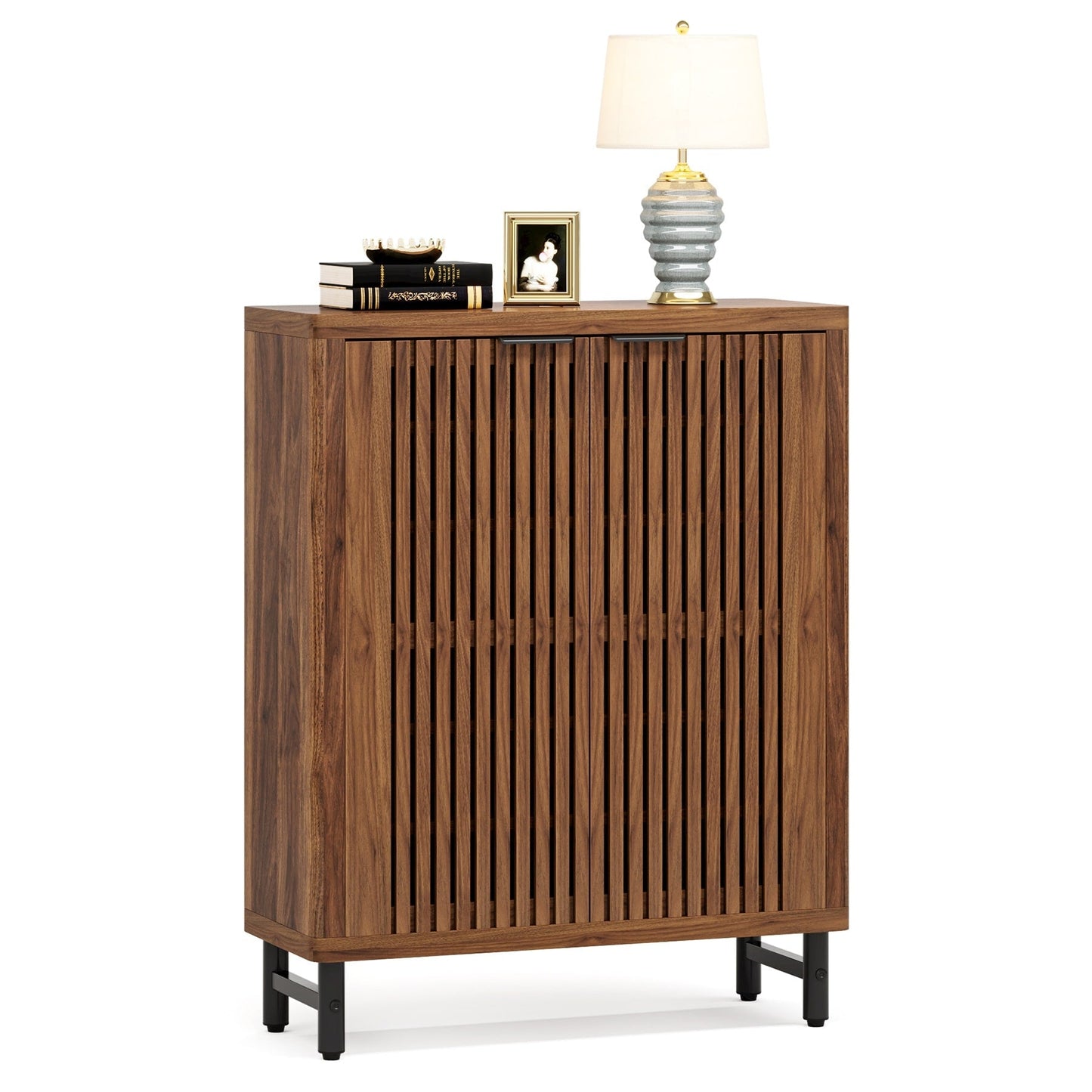 Mobiletto portascarpe con anta per ingresso e soggiorno, per 24 paia di scarpe