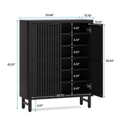 Mobiletto portascarpe con anta per ingresso e soggiorno, per 24 paia di scarpe