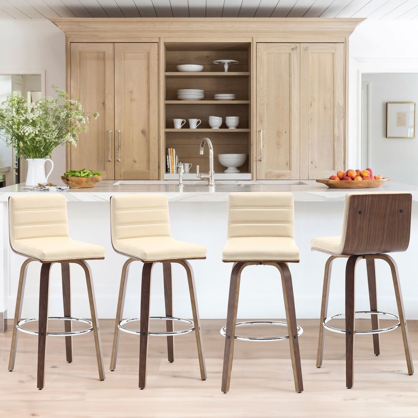 26/29 Sgabelli da bar/bancone girevoli in similpelle, set da 2/3