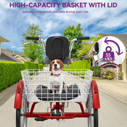 26 tricicli blu per adulti a 3 ruote con cestini rimovibili