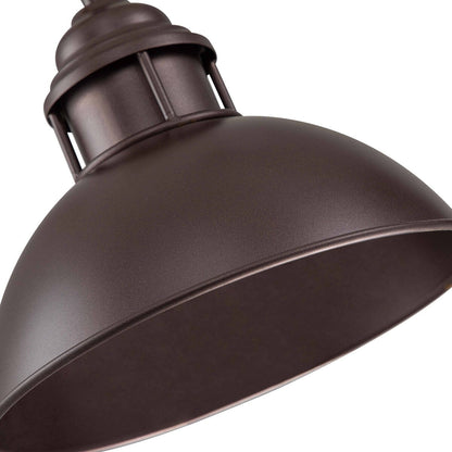 Lampada a sospensione a cupola industriale a 3 luci, in metallo, lineare, per isola da cucina, finitura in bronzo oliato