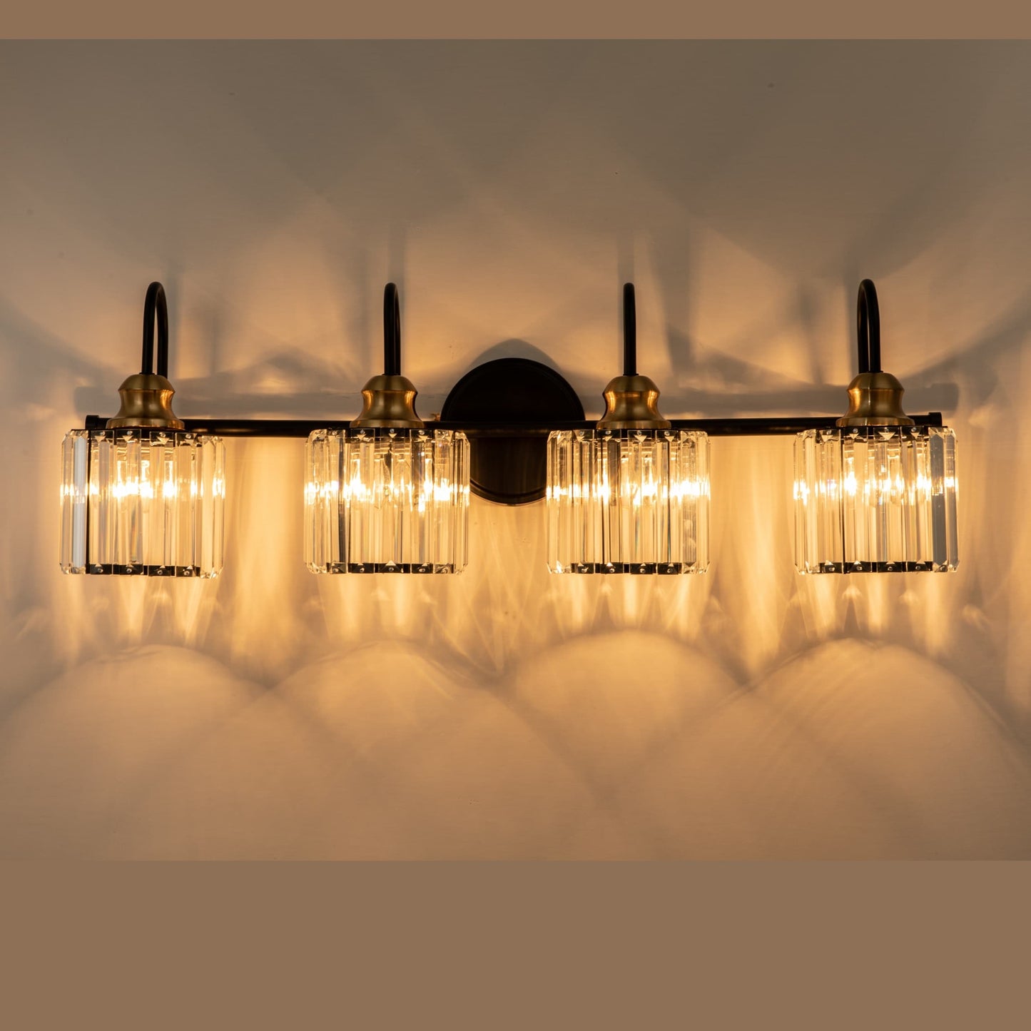 Luci da bagno in cristallo dimmerabili lineari moderne e glamour da 3/4 luci sopra lo specchio