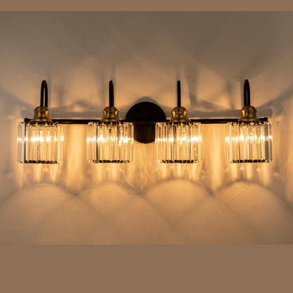 Luci da bagno in cristallo dimmerabili lineari moderne e glamour da 3/4 luci sopra lo specchio