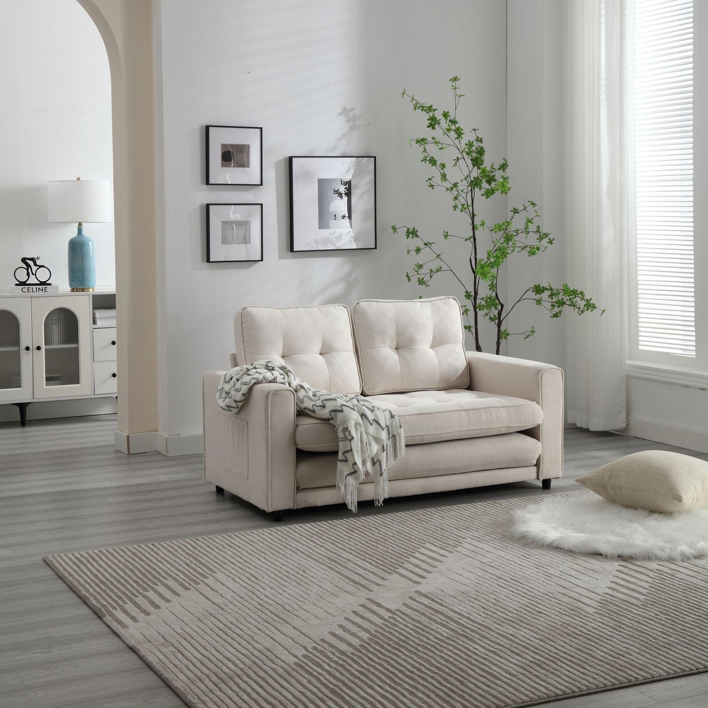 Divano letto futon trasformabile in 3 posti