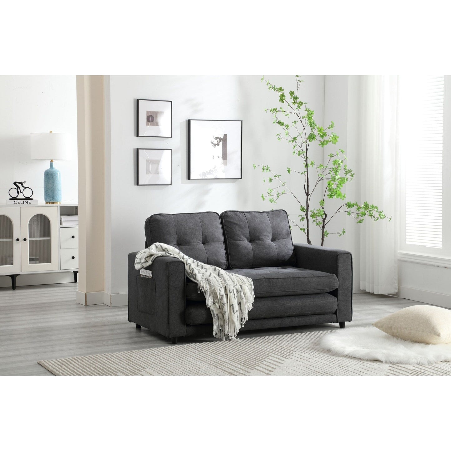 Divano letto futon trasformabile in 3 posti