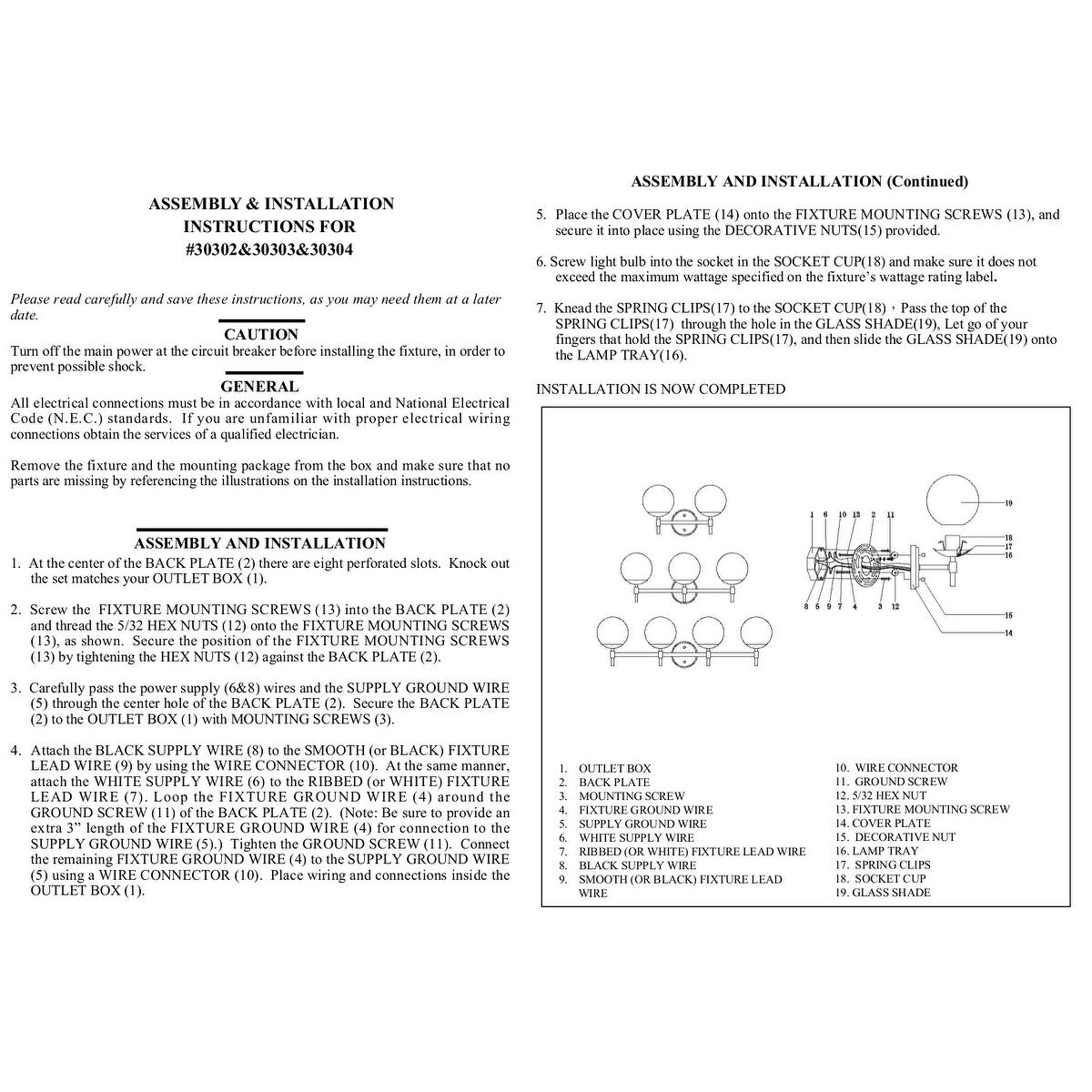Lampada da bagno a 3 luci 929 Lighting in più finiture con paralumi in vetro opalino