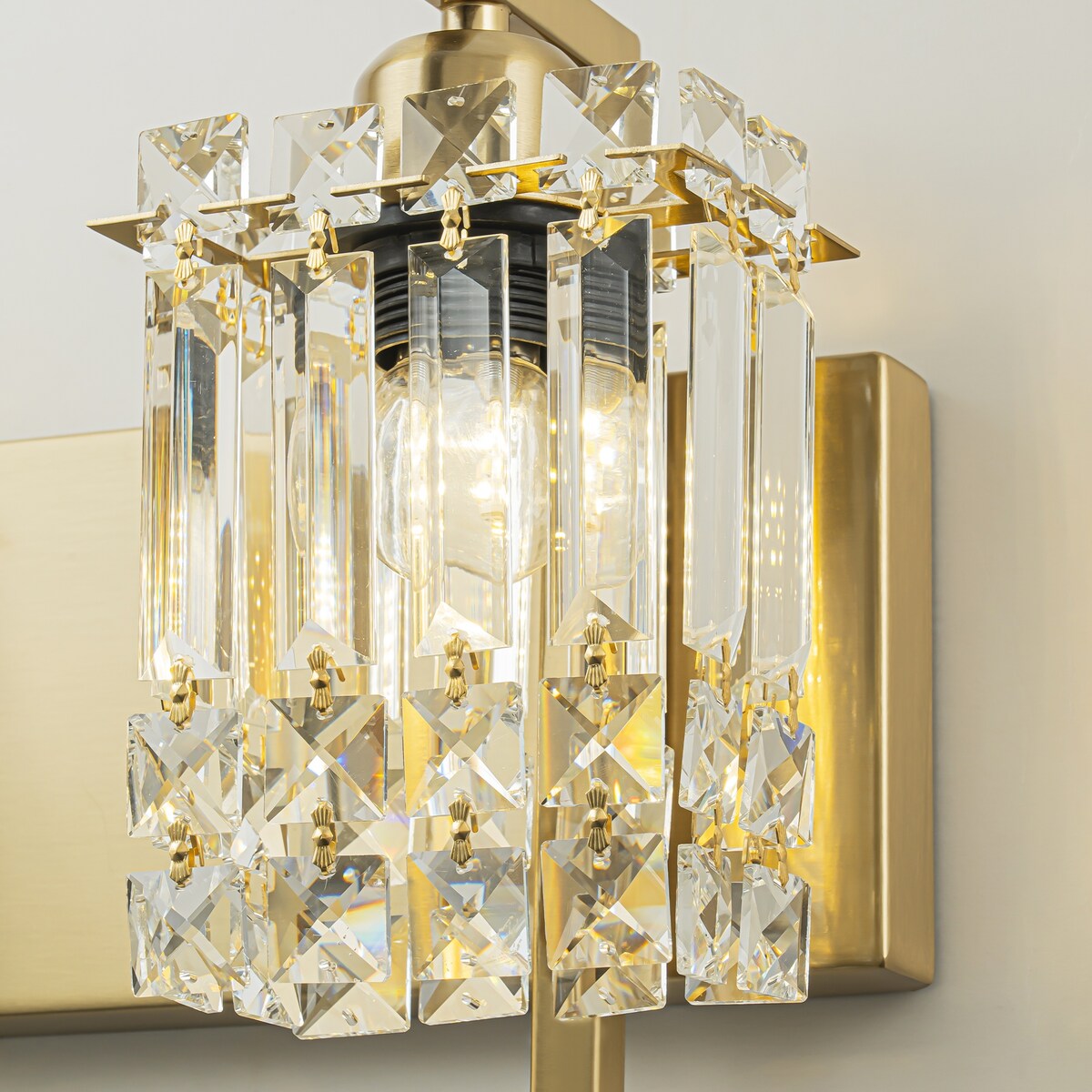 Applique da parete in cristallo per specchio da bagno moderno e glamour a 3 luci