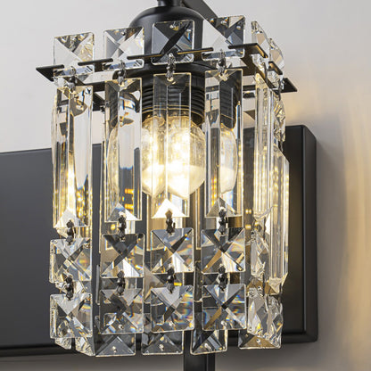 Applique da parete in cristallo per specchio da bagno moderno e glamour a 3 luci