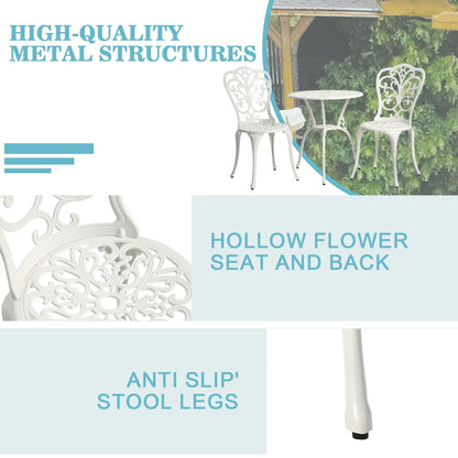 Tavolo e sedie a farfalla per patio esterno in alluminio, 3 pezzi, con foro per ombrellone