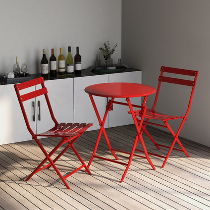 Set da bistrot da giardino minimalista da 3 pezzi con tavolo rotondo pieghevole e sedie - 3-Piece-Patio-Bistro-Set