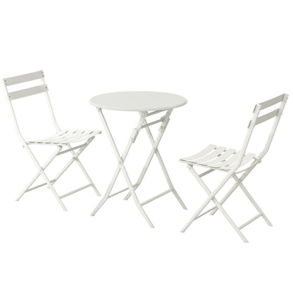 Set da bistrot da giardino minimalista da 3 pezzi con tavolo rotondo pieghevole e sedie - 3-Piece-Patio-Bistro-Set