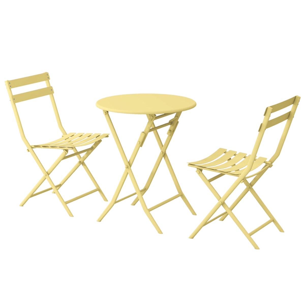 Set da bistrot da giardino minimalista da 3 pezzi con tavolo rotondo pieghevole e sedie - 3-Piece-Patio-Bistro-Set