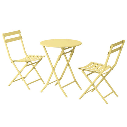 Set da bistrot da giardino minimalista da 3 pezzi con tavolo rotondo pieghevole e sedie - 3-Piece-Patio-Bistro-Set