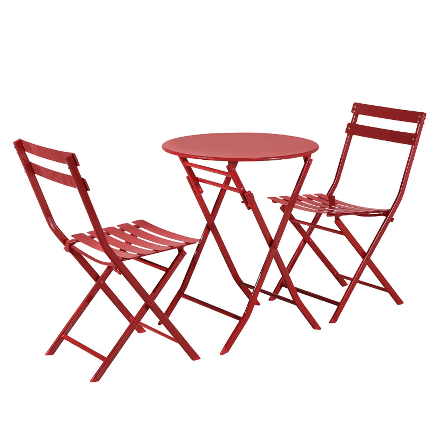 Set da bistrot da giardino minimalista da 3 pezzi con tavolo rotondo pieghevole e sedie - 3-Piece-Patio-Bistro-Set