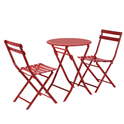 Set da bistrot da giardino minimalista da 3 pezzi con tavolo rotondo pieghevole e sedie - 3-Piece-Patio-Bistro-Set