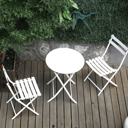 Set da bistrot da giardino minimalista da 3 pezzi con tavolo rotondo pieghevole e sedie - 3-Piece-Patio-Bistro-Set
