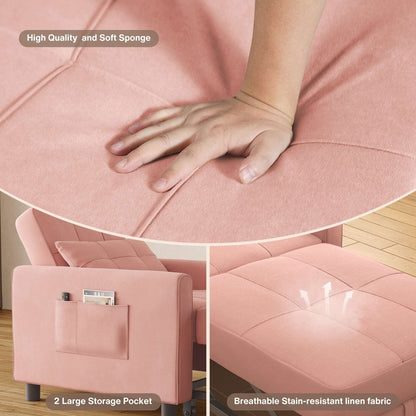 Divano letto regolabile 3 in 1, divano con poltrona estraibile, letto pieghevole convertibile per soggiorno