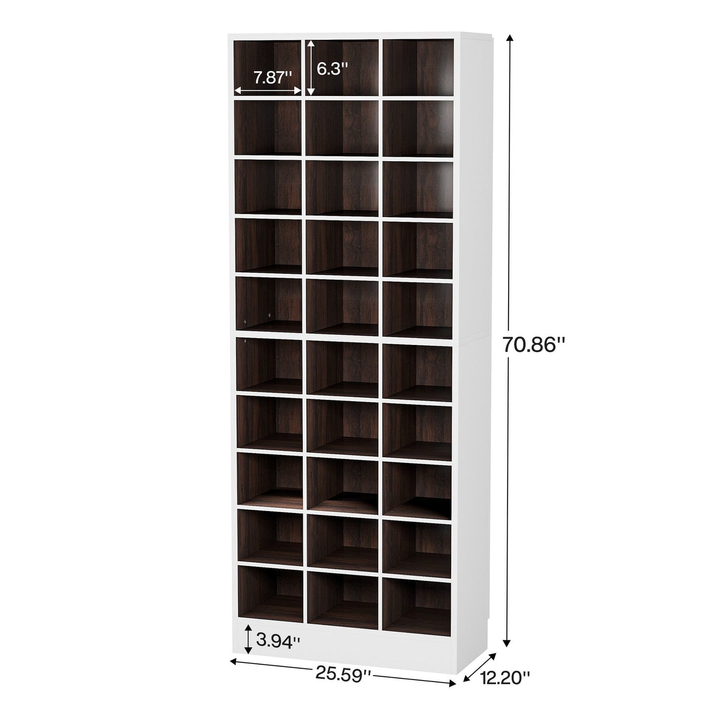 Scarpiera alta da 30 paia, scarpiera in legno bianco a 10 ripiani per armadio, ingresso - 10 ripiani