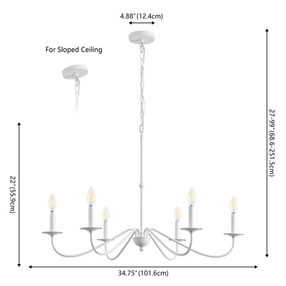 Lampadario a LED in ferro a 6 luci da 34,75 pollici, di JONATHAN Y