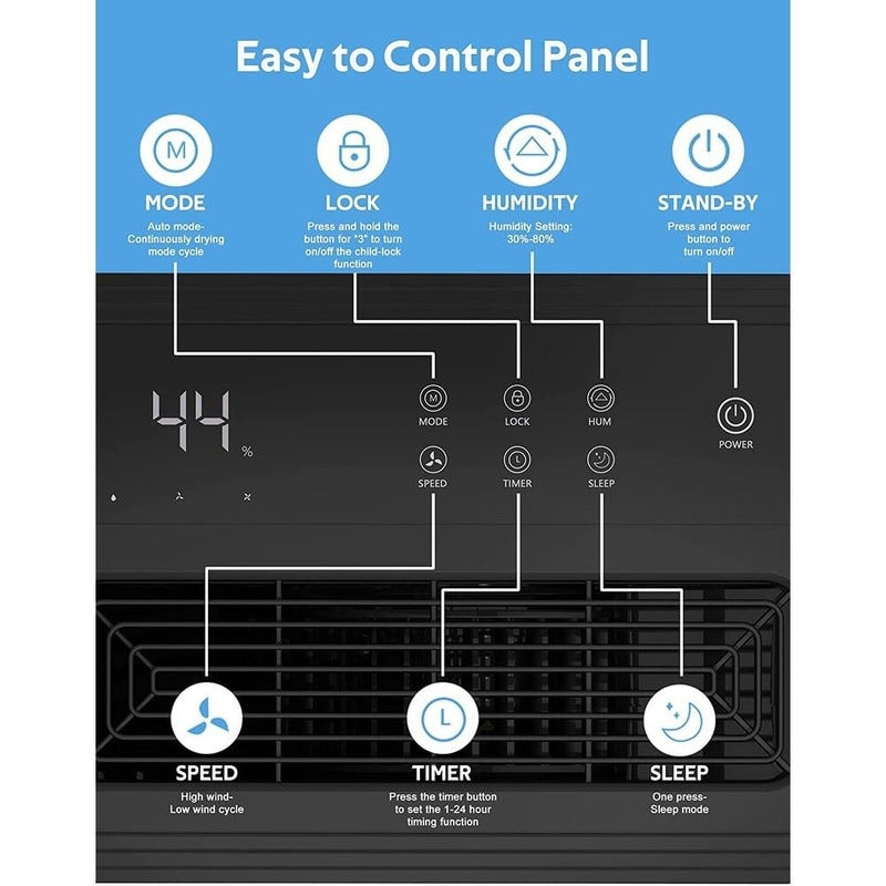 Deumidificatori da 3500 piedi quadrati per scantinati, case, stanze grandi e camere da letto, deumidificatori per garage a basso rumore