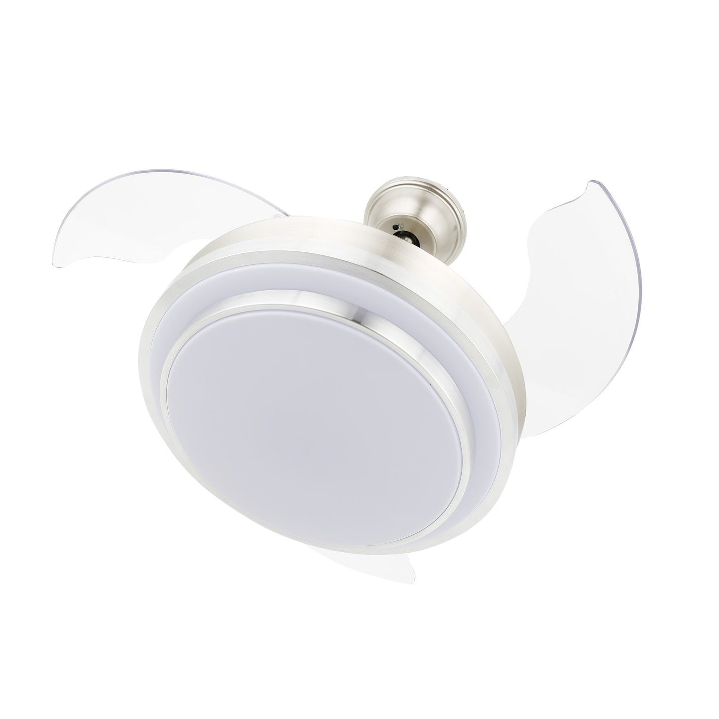 Ventilatore da soffitto retrattile moderno Bella Depot 36 con luce LED, pale reversibili a 6 velocità con telecomando