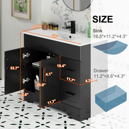 Mobile bagno Wavy Line 30/36/48 con lavabo e rubinetto