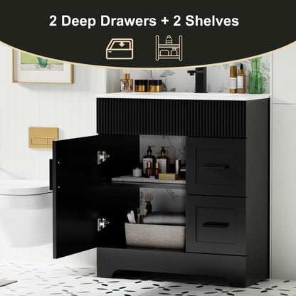 Mobile bagno Wavy Line 30/36/48 con lavabo e rubinetto