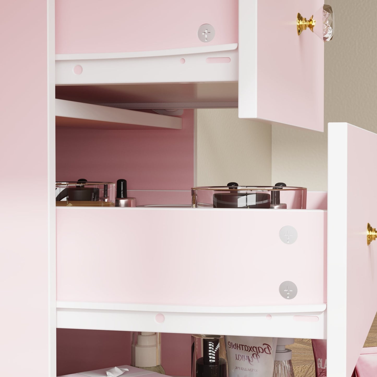 Set da toeletta per il trucco largo 39,4'' con sgabello e specchio