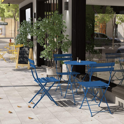 Set da bistrot pieghevole in metallo da 3 pezzi, set da conversazione per esterni/interni resistente alle intemperie per patio, cortile, giardino