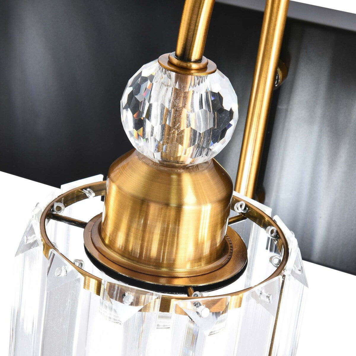 Lampada da parete per bagno moderna in cristallo con specchio cromato/nero/oro, luci da bagno, luci da toeletta