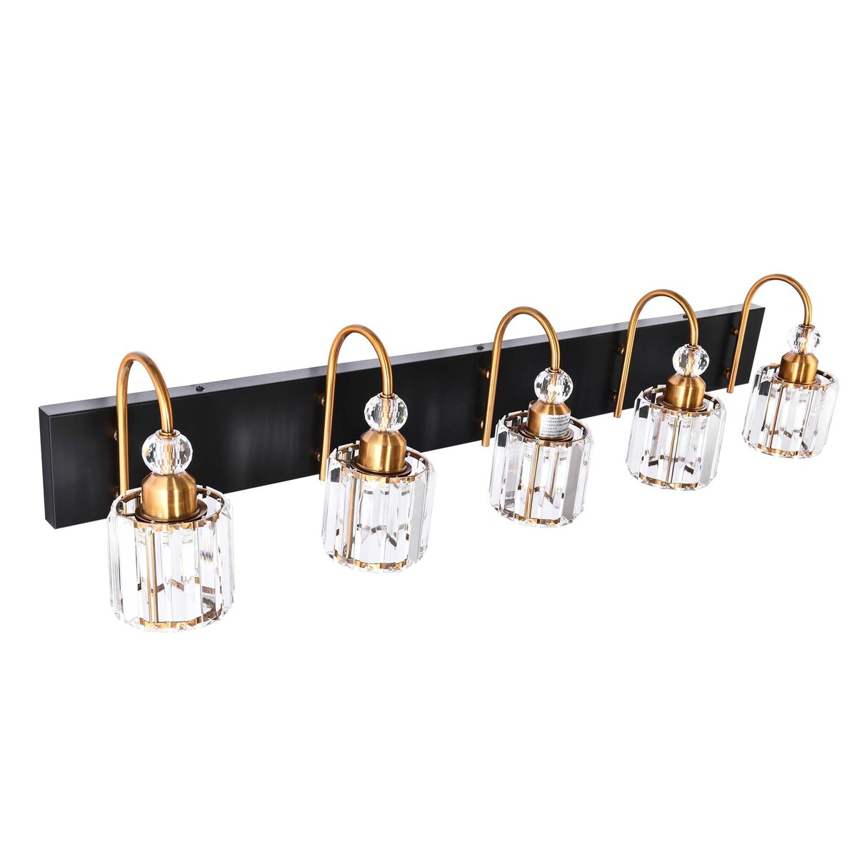 Lampada da parete per bagno moderna in cristallo con specchio cromato/nero/oro, luci da bagno, luci da toeletta
