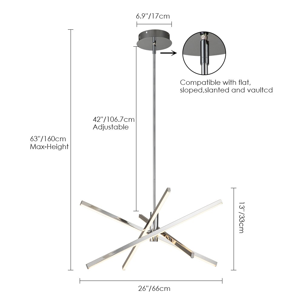 Lampadario a sospensione lineare Sputnik in alluminio moderno nero/oro a LED per soggiorno/sala da pranzo/cucina