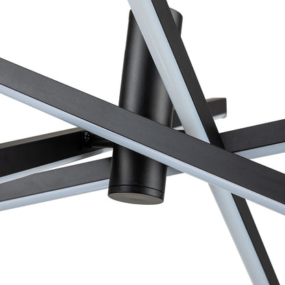 Lampadario a sospensione lineare Sputnik in alluminio moderno nero/oro a LED per soggiorno/sala da pranzo/cucina