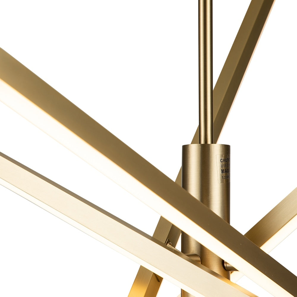 Lampadario a sospensione lineare Sputnik in alluminio moderno nero/oro a LED per soggiorno/sala da pranzo/cucina