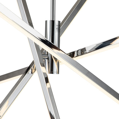 Lampadario a sospensione lineare Sputnik in alluminio moderno nero/oro a LED per soggiorno/sala da pranzo/cucina