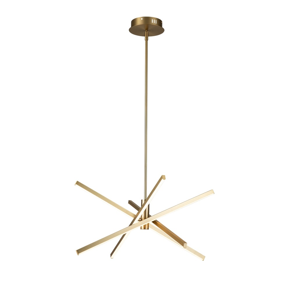 Lampadario a sospensione lineare Sputnik in alluminio moderno nero/oro a LED per soggiorno/sala da pranzo/cucina