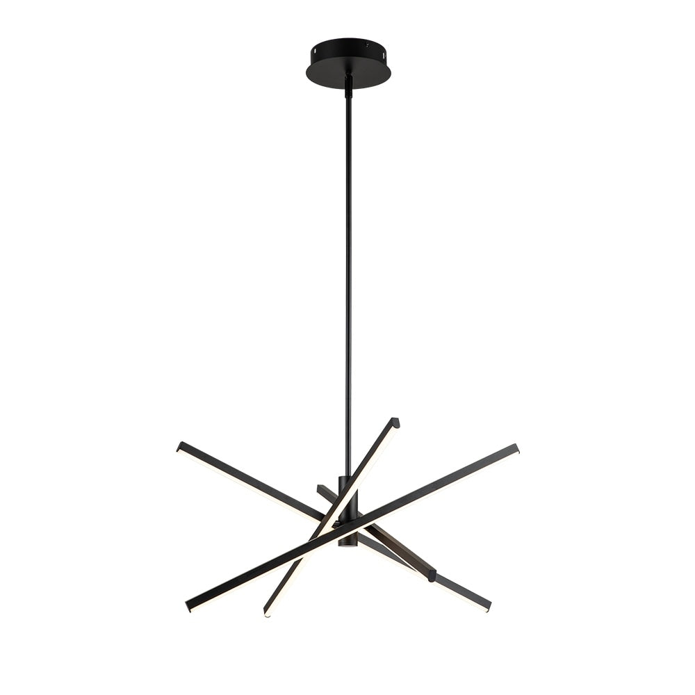 Lampadario a sospensione lineare Sputnik in alluminio moderno nero/oro a LED per soggiorno/sala da pranzo/cucina