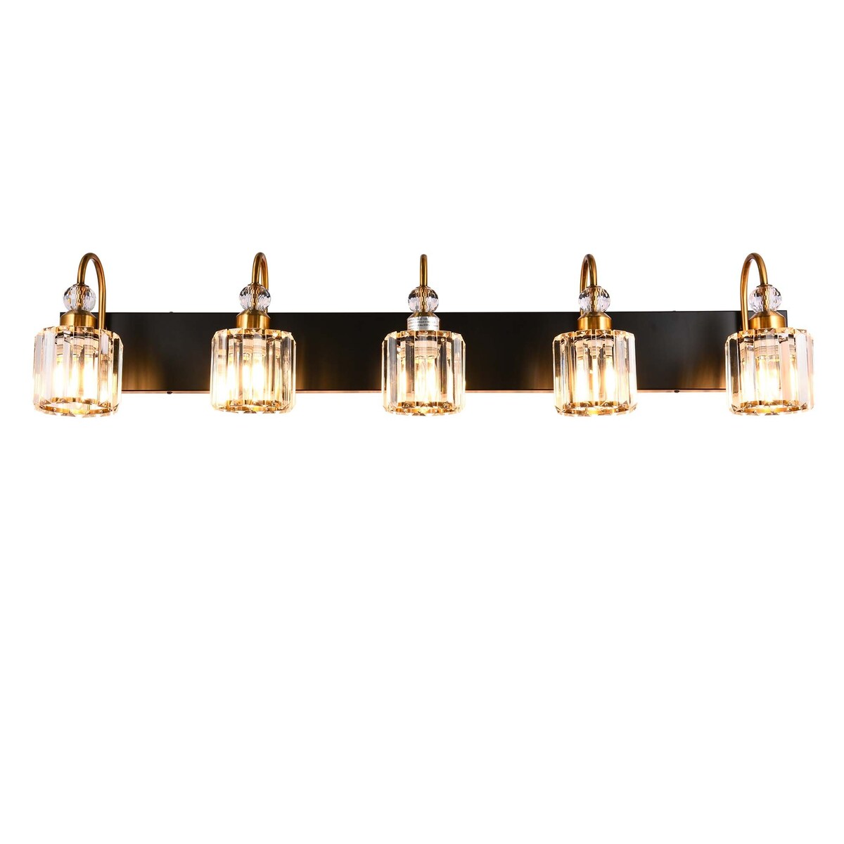 Lampada da parete per bagno moderna in cristallo con specchio cromato/nero/oro, luci da bagno, luci da toeletta