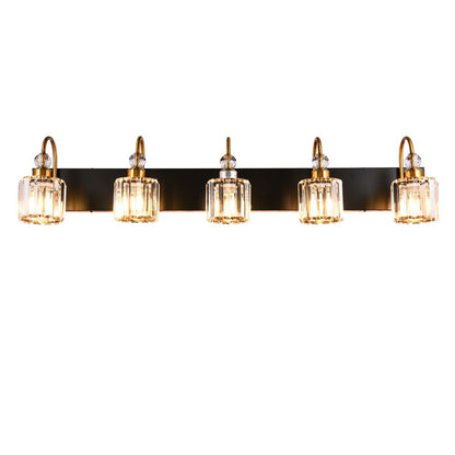 Lampada da parete per bagno moderna in cristallo con specchio cromato/nero/oro, luci da bagno, luci da toeletta