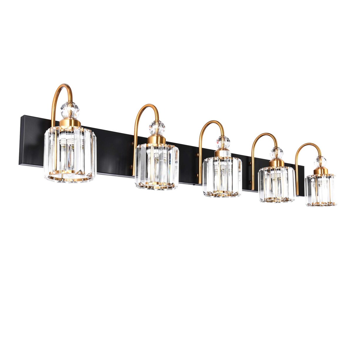 Lampada da parete per bagno moderna in cristallo con specchio cromato/nero/oro, luci da bagno, luci da toeletta