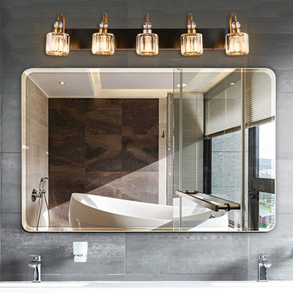 Lampada da parete per bagno moderna in cristallo con specchio cromato/nero/oro, luci da bagno, luci da toeletta